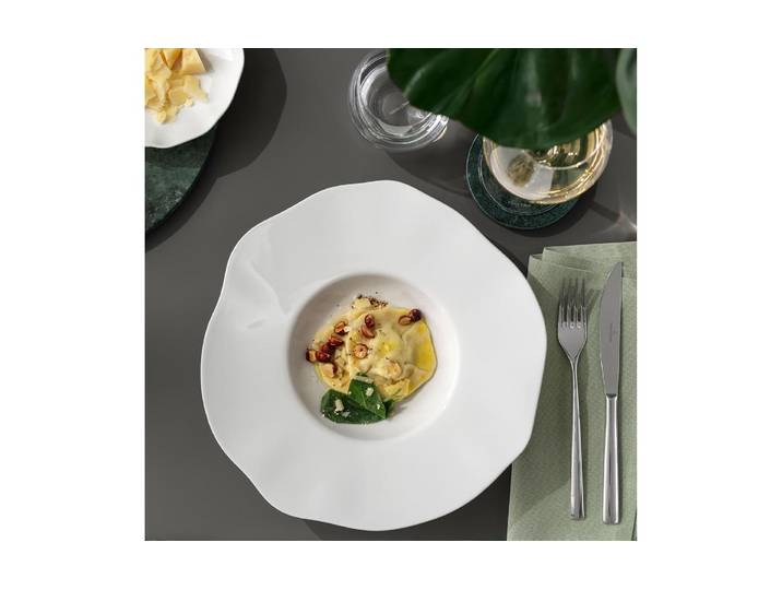 Pastateller VILLEROY & BOCH Pura 4 Stück , weiss (weiß), B:28,8cm H:5,5cm L:28,5cm, Porzellan, Speiseteller, Pastateller, Eleganter tiefer Teller aus hochwertigem Porzellan