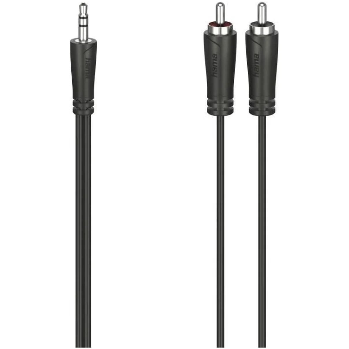 Hama Audiokabel Stereo met 3,5 mm Jack naar 2 Cinch stekkers, 1,5 m, Zwart