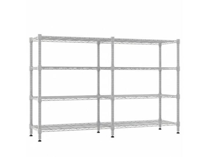 Himimi 4-stufige Metallregal Schwerlastregal Höhenverstellbares Drahtregal,Regal für Lagerung Vorratsregale Küchenregal Stehend Lagerregale Garagenregal 180B*45T*152Hcm Silber