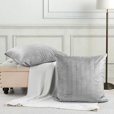 Home Soft Things Agnew Pleated Velvet Decorative Throw Pillow Cover Set, NO INSERT