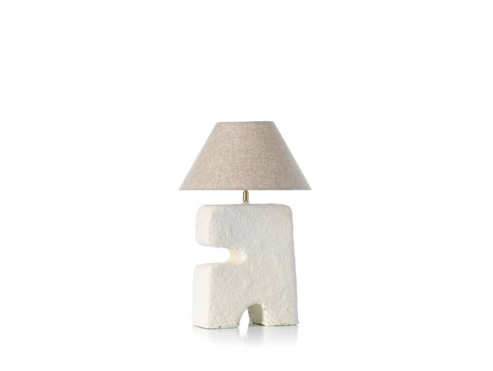 Lampe de table papier mâché blanc 35x35x50cm