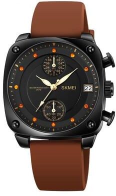 Everyday Crate SKMEI 1903 Waterproof Quartz Watch With Silicone Strap Stainless Steel Buckle coffee