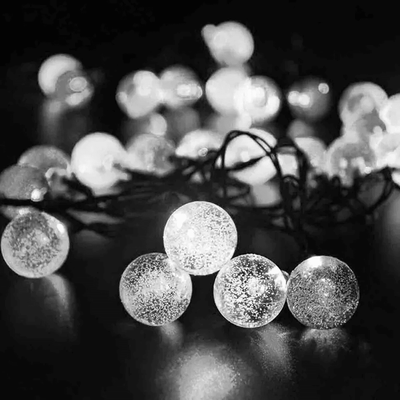 ilyeco Waterproof Solar Powered LED String Lights For Garden Path Yard Decor, Outdoor Landscape & Patio Lighting white