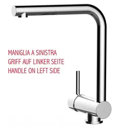 Wasserhahn Vorfenster Küchenarmatur, Umklappbar 6 CM, LINKER HEBEL, mit 360° schwenkbarem L-Auslauf, Verchromt