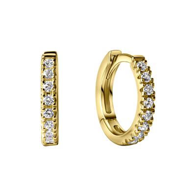 Paar Creolen VIVANCE "375/- Gelbgold Zirkonia", gelb (gelb, weiß), Ohrringe, Damen, one-size, Gold