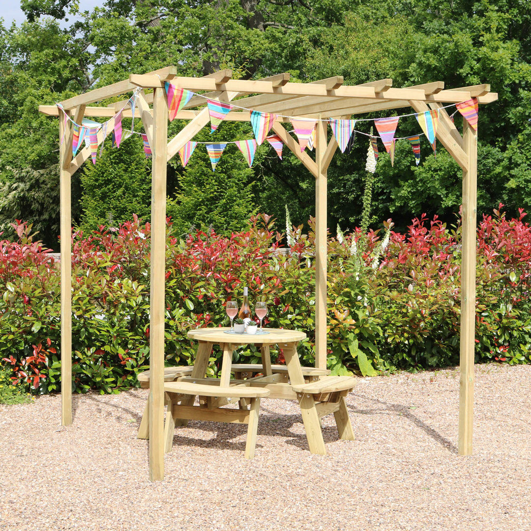 Leisure 2.4m x 2.4m Solid Wood Pergola Solid Wood 234cm H X 241cm W X 241cm D