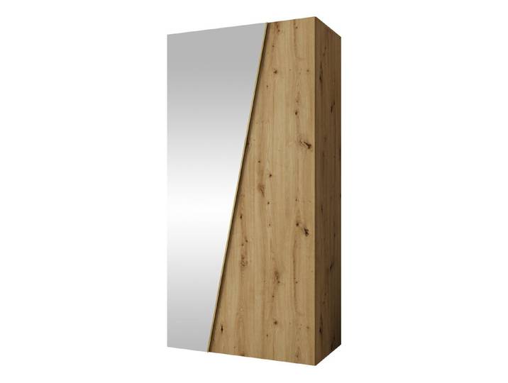 MIRJAN24 Kleiderschrank Zen 1L 100 cm (mit zwei Drehtüren) Frontspiegel, gedämpftem Schließsystem