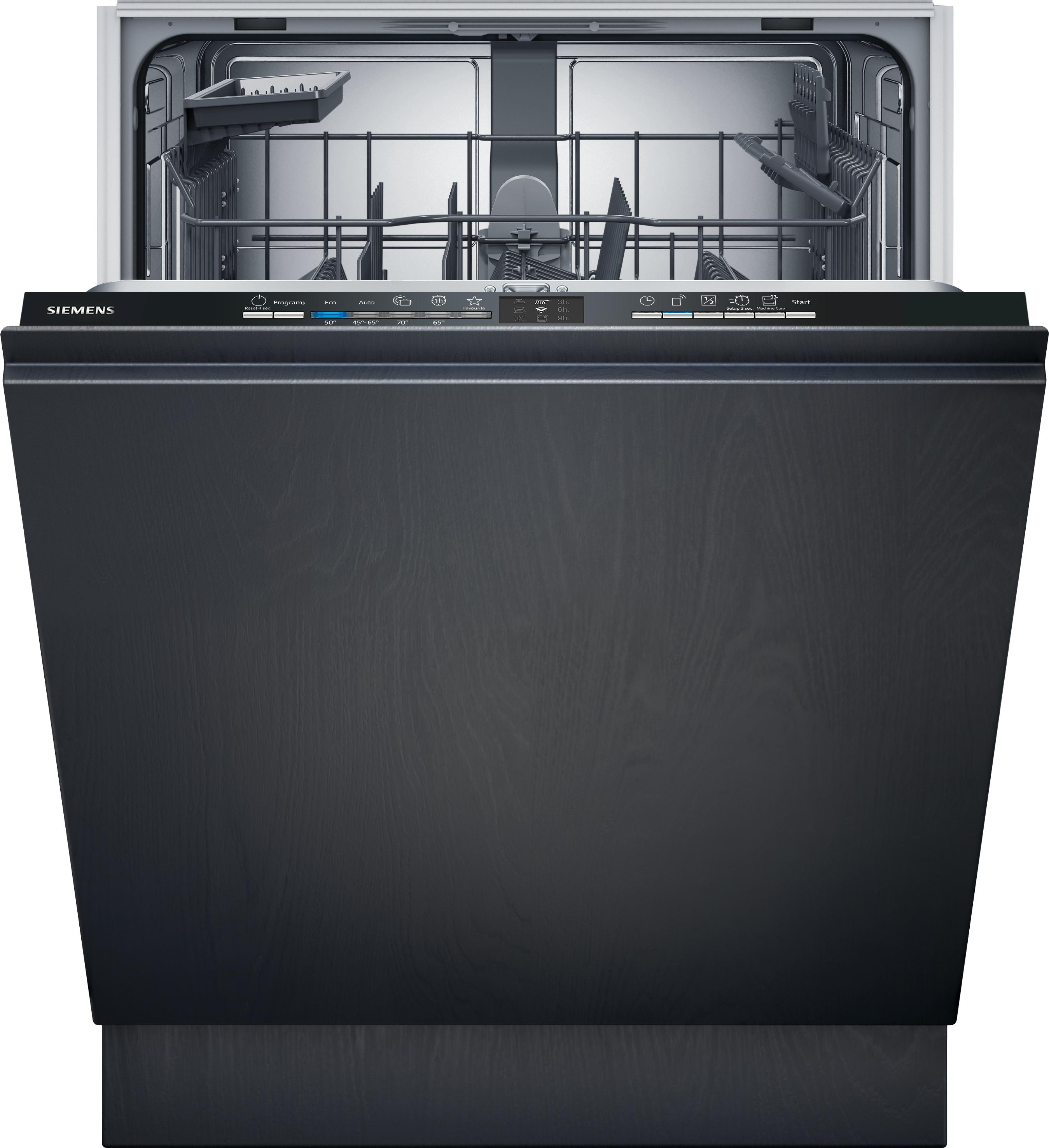 Siemens iQ100 SX61IX13TE, Voll integriert, Standardgröße (60 cm), Schwarz, Edelstahl, Tasten, LED