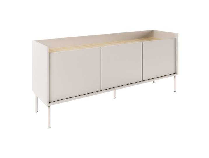 TV-Schrank Tovi, dreitürig, 140 cm, Kaschmir/Lindberg-Eiche