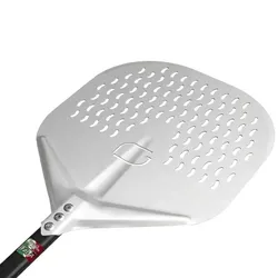 Giemme Spoleto - Gelochte Pizzaschaufel 33 cm, 60 cm Griff, für Öfen bis 55 cm