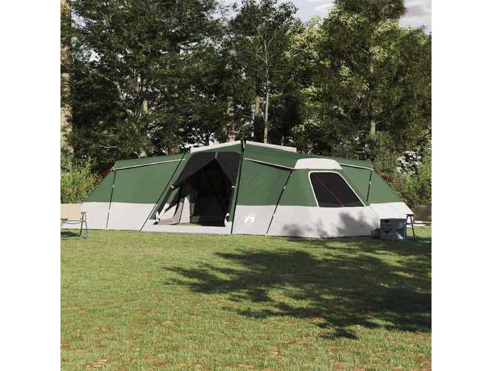 Tente familiale avec compartiment de rangement sur le toit – Tente de camping extérieure spacieuse, tissu imperméable durable, aménagement multi-pièces avec port USB et crochet de suspension
