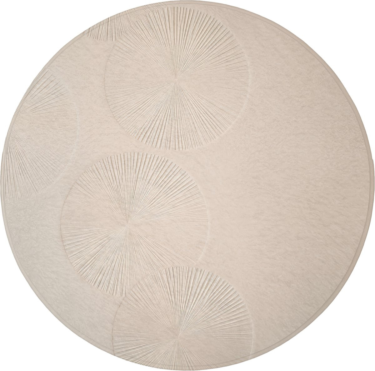 OnlyWow WC mat rond - Japandi stijl - Beige - Antislip toiletmat