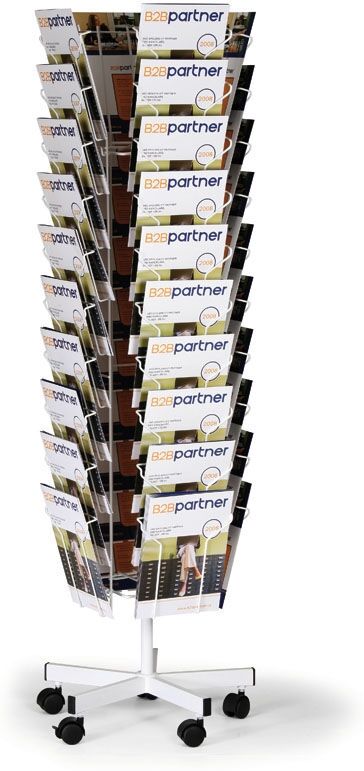 B2B Partner Drehbarer Prospektständer, 40x A4