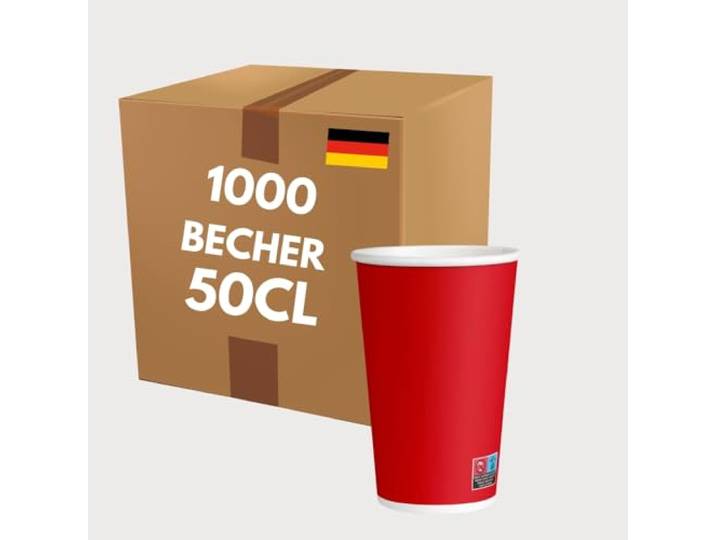 COVR Rote Pappbecher (50 cl – 16 oz, 1000 Stück)
