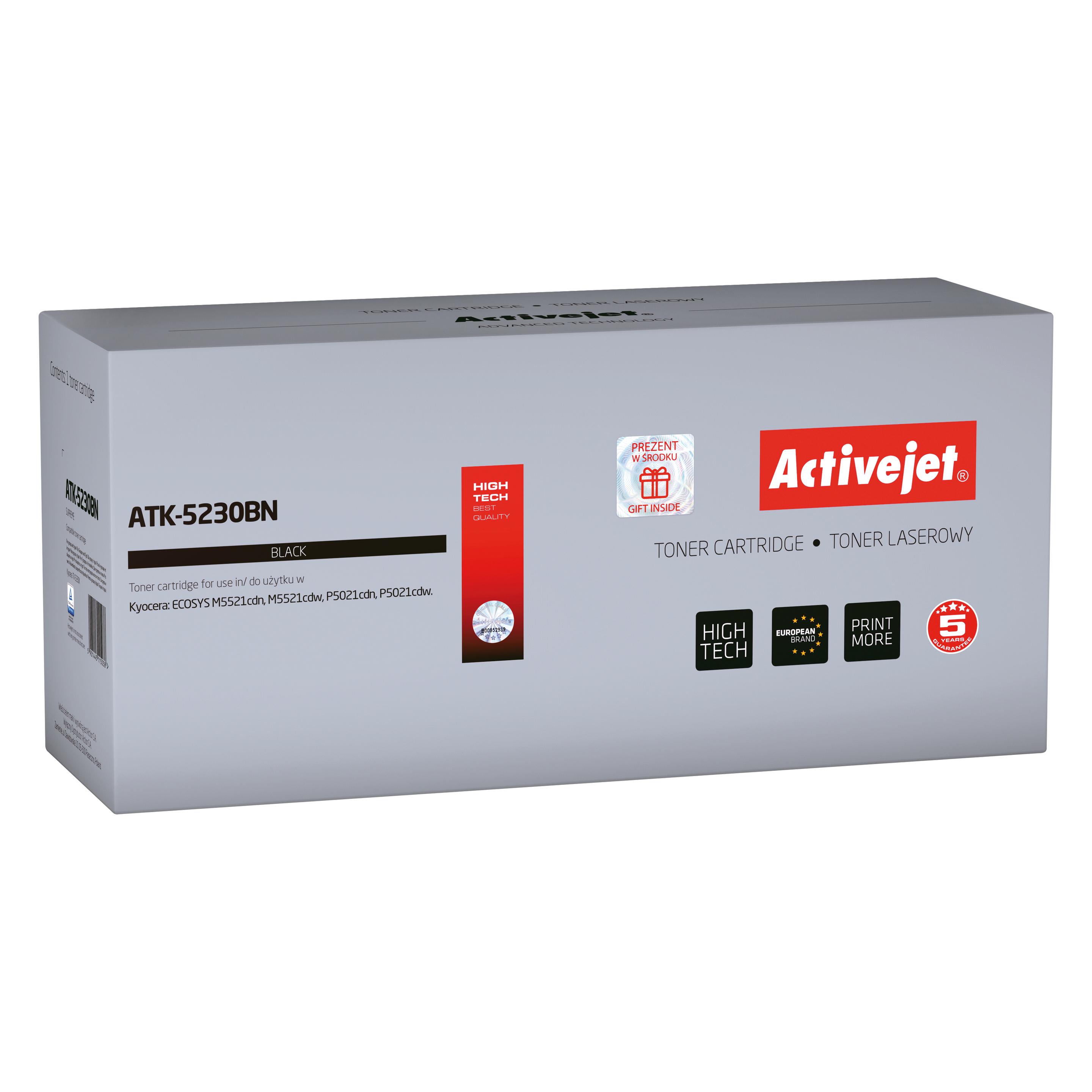 Activejet ATK-5230BN toner replacement Kyocera TK-5230K Compatible page yield 2600 pages - (BK) (ATK-5230BN)