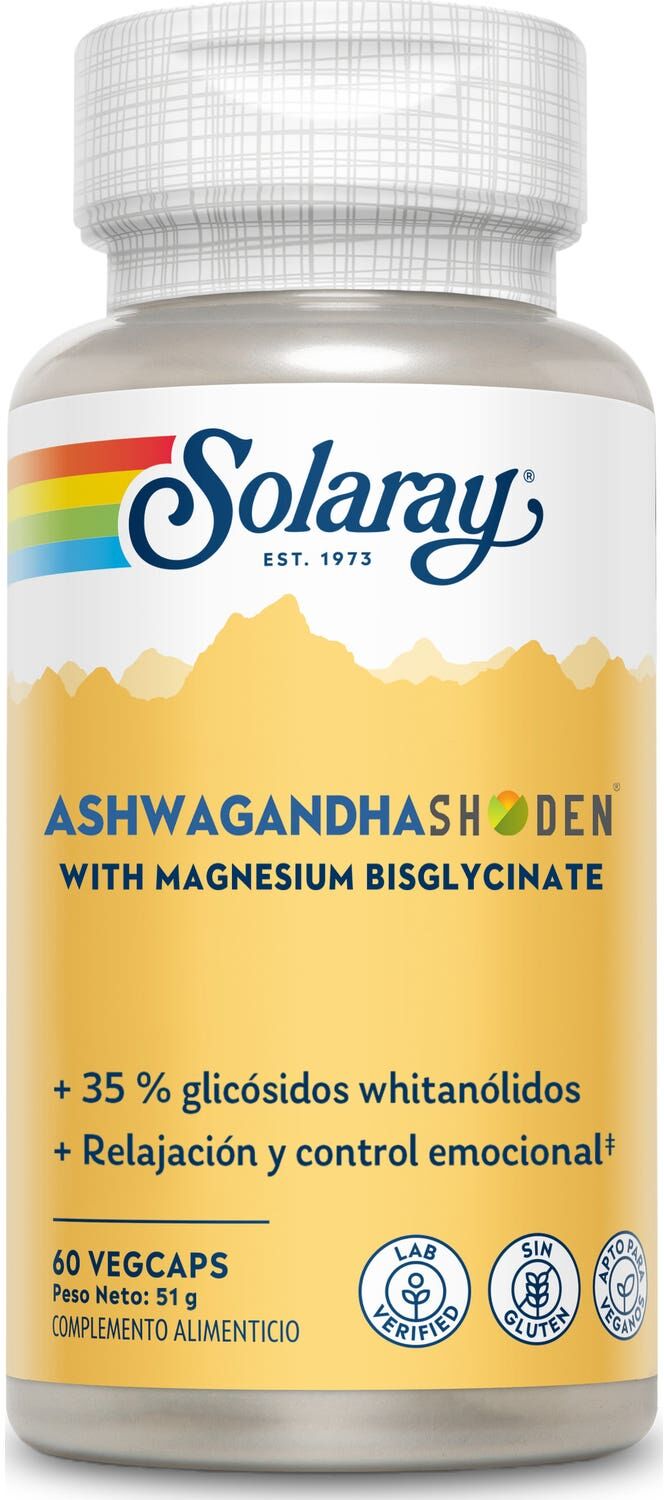 SOLARAY Ashwagandha Shoden & Magnesio Bisglicinato 60 vcaps