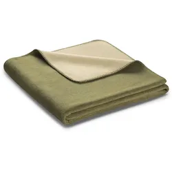 Biederlack Wohndecke Melange-Doubleface oliv-sahara 150x200 cm