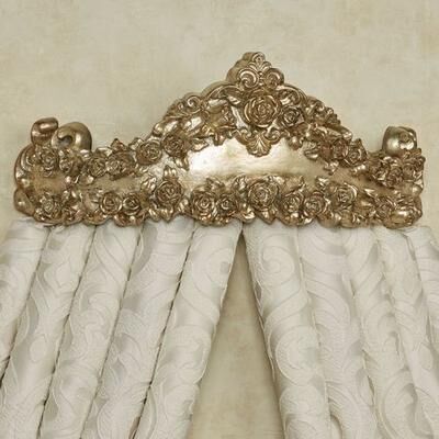 Touch of Class Ella Rose Satin Gold Wall Teester Bed Crown , Satin Gold