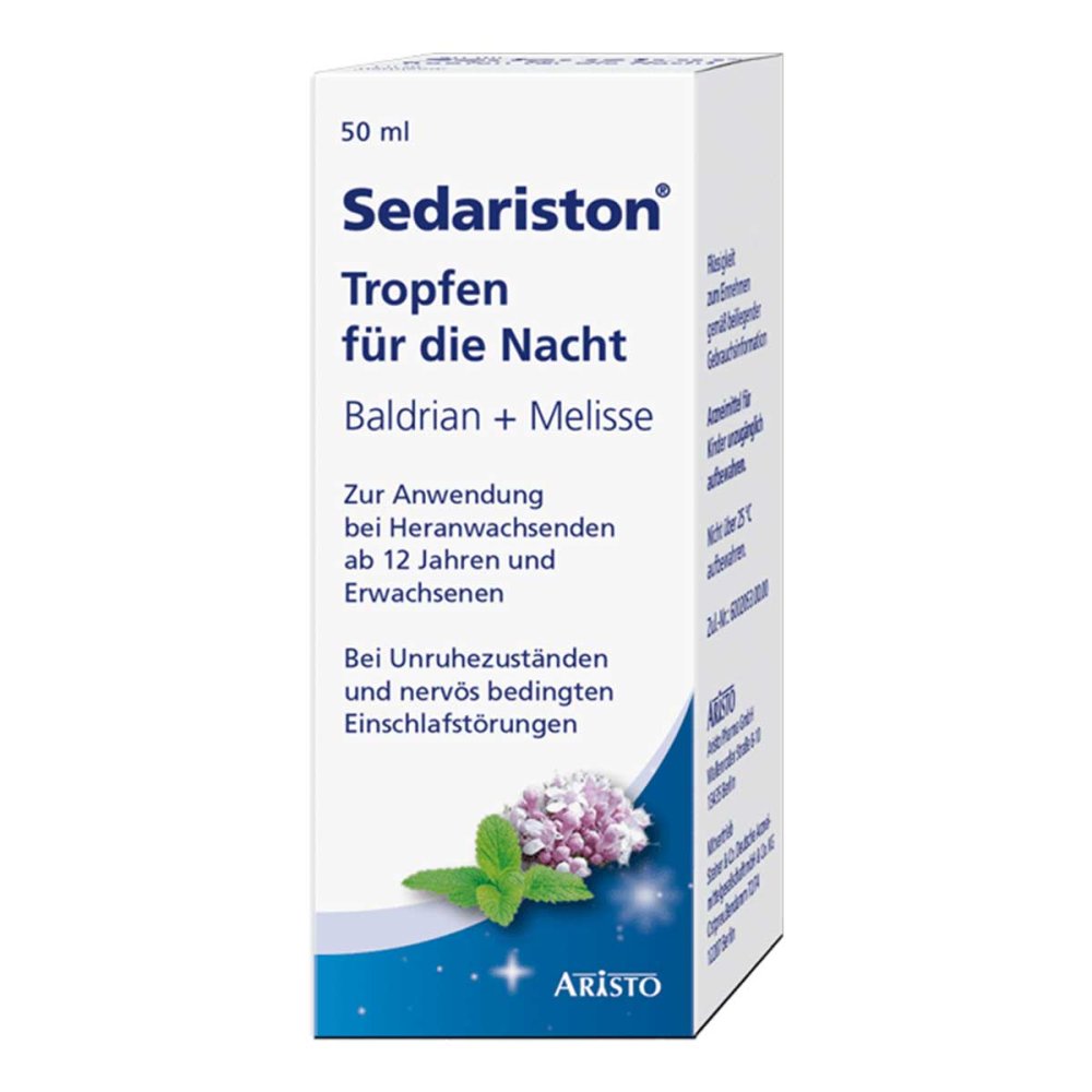 Aristo Pharma GmbH Sedariston Tropfen für die Nacht Baldrian + Melisse 04218026