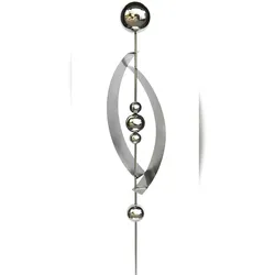 DELUKE Gartenstecker BERN Edelstahl Silberfarben 140x13x22cm Gartendeko Outdoor Bodenstecker
