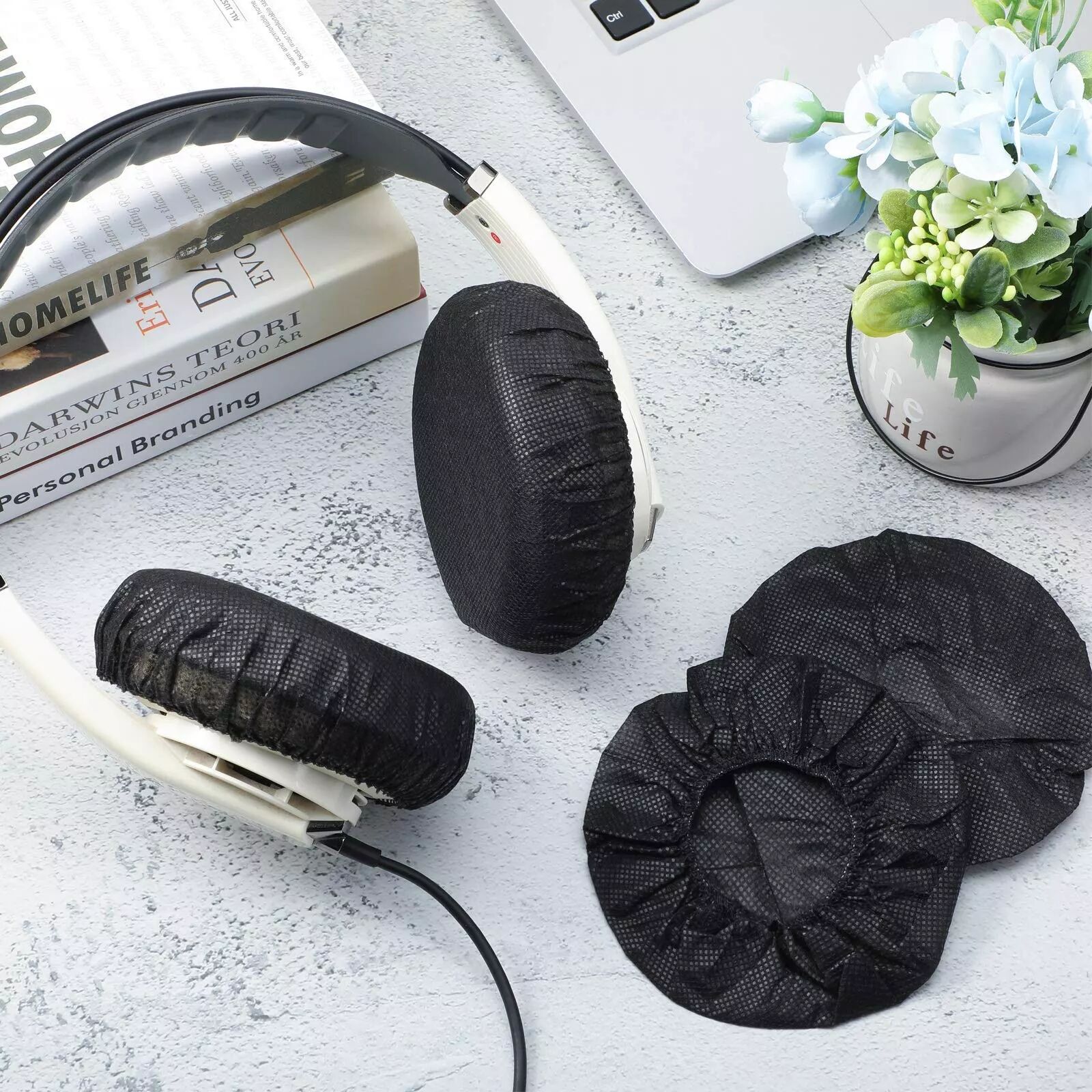 INF Cache-oreilles jetables pour écouteurs 11 cm 100 pièces Noir