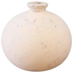 Artissance "Approx. 10"" High Terracota Vase Round Off White"