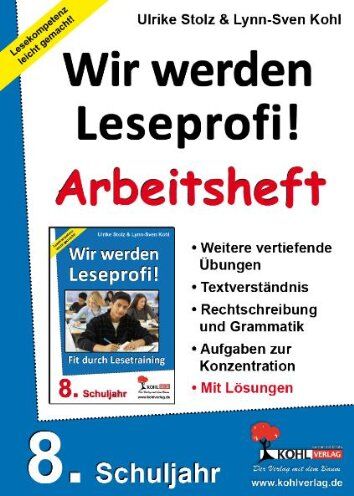 Ulrike Stolz - Wir werden Leseprofi: 8. Schuljahr, Arbeitsheft - Preis vom 30.09.2026 09:01:18 h