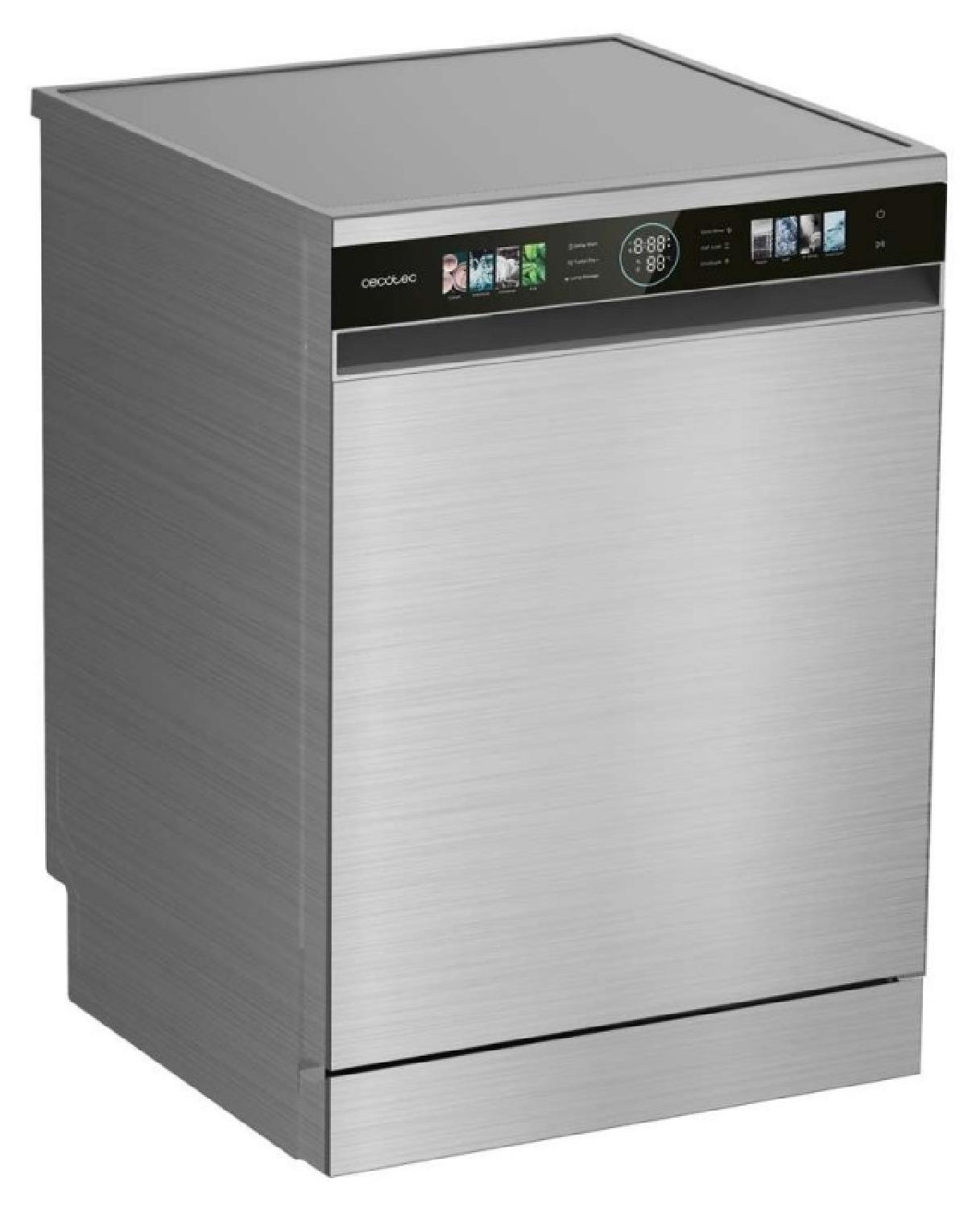 Cecotec Aguazero 6320, Freistehend, Standardgröße (60 cm), Edelstahl, Schwarz, Touchsteuerung, 3 Korb/Körbe