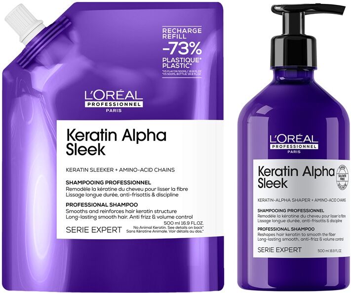 L'Oreal Professionnel L'Oréal Professionnel DUO Keratin Alpha Sleek 500ml Shampoo & Refill