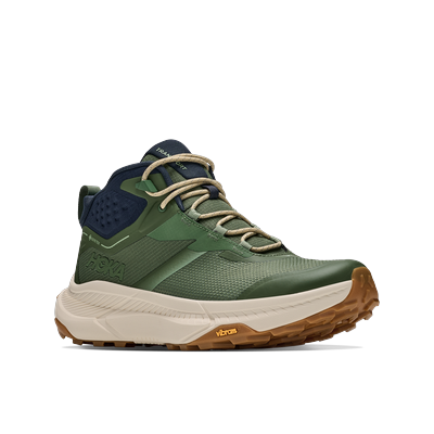 Wanderschuh HOKA ONE ONE "Transport Hike Gore-Tex", Herren, Gr. 43, nettle leaf, alabaster, Synthetik, Textil, Schuhe Wanderschuh, mit wasserdichter Membran, stark profiliertes Laufsohlenprofil