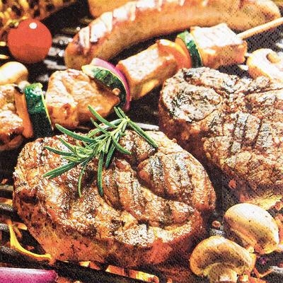 Home Fashion, Steak, Lunch-Servietten aufgefaltetes Maß 33 cm x 33 cm, im Viertelfalz, 20 Stück pro Pack