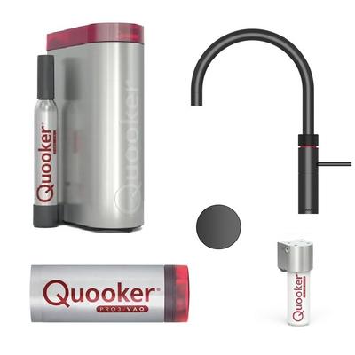 Wasserkocher Quooker PRO3 Flex schwarz FXRBLK mit CUBE und Filter Starter Set