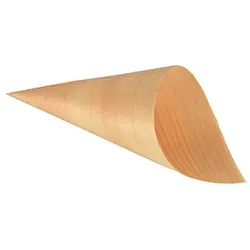 PAPSTAR 50 Fingerfood - Spitztüten, Holz "pure" Ø 6,5 cm · 12,5 cm