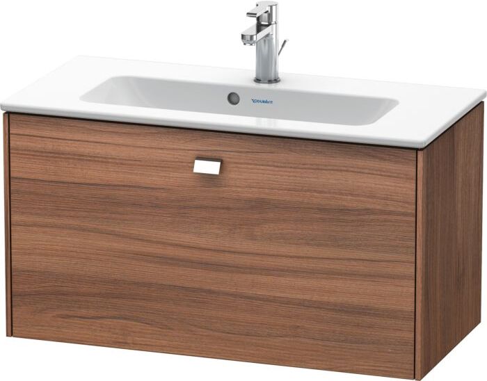 Duravit Brioso Waschtischunterbau BR401101079 820x389mm, Compact, Nussbaum Natur/Chrom, 1 Auszug