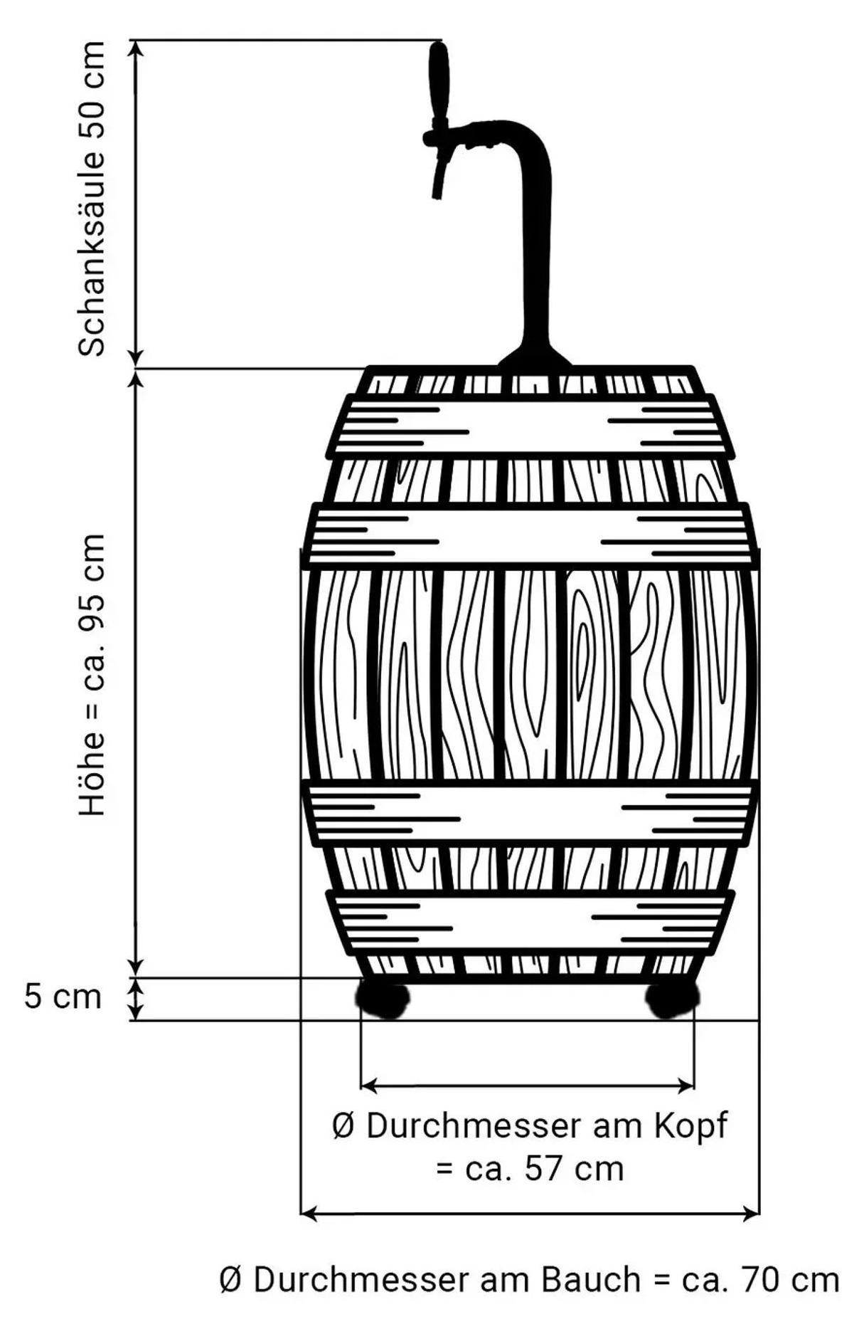 Komplett Set - Zapfanlage, Bierzapfanlage, Mobile Bierbar - BARRIQUE, Zapfkopf: NC Adapter