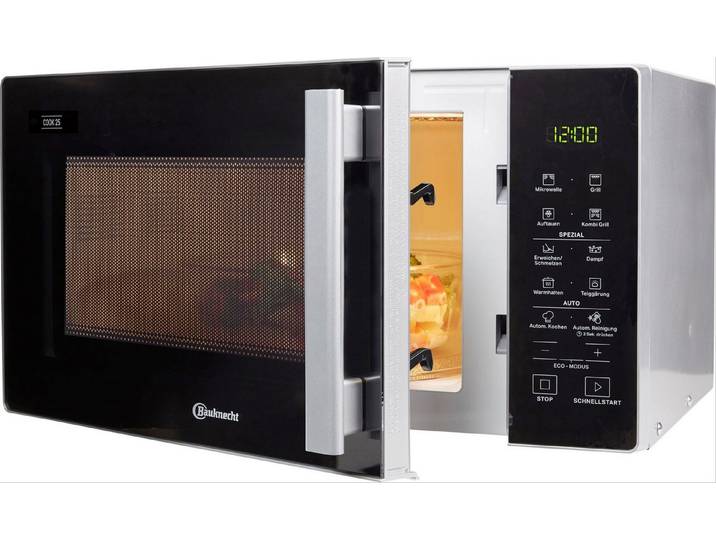 BAUKNECHT Mikrowelle MW 254 SM, Grill, 25 l, Mit Dampfgarfunktion, Grill und Automatikprogrammen