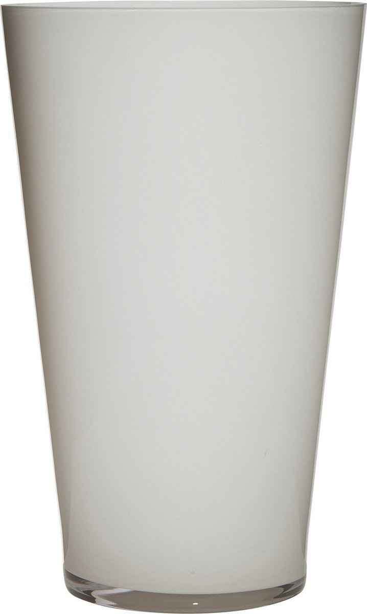 Witte glazen bloemenvaas in conisch model - 40 x 25 cm