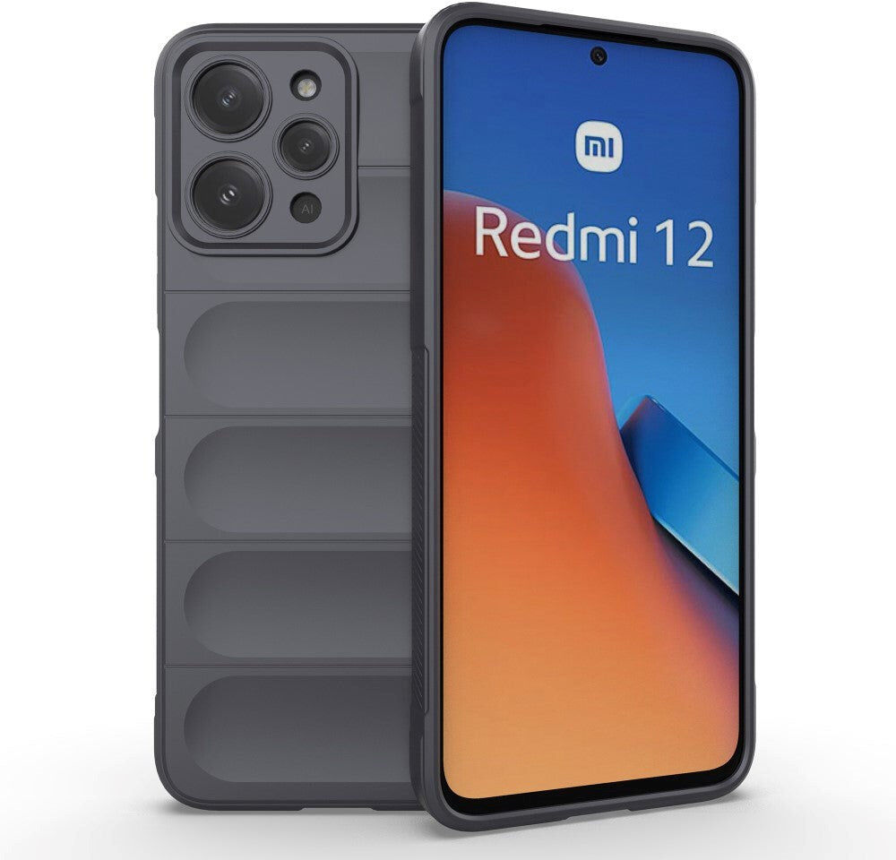 INCOVER Xiaomi Redmi 12 (4G) Fleksibelt Plastik Bagside Cover - Mørkegrå