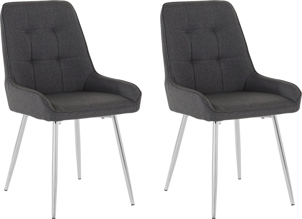 Notio Living Juri-Stoel - 2 stuks - Antraciet