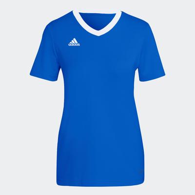 Fußballtrikot ADIDAS PERFORMANCE "ENTRADA 22 TRIKOT", Damen, Gr. M, blau (royal blau), Obermaterial: 100% Polyester, bestickt, V-Ausschnitt, Trikots Fußballtrikot