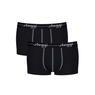 Boxershorts SLOGGI "Boxershort Start Hipster C2P box 2er Pack", Herren, Gr. XXL, schwarz, Obermaterial: 96% Baumwolle CO. 4% Elasthan EL., Unterhosen