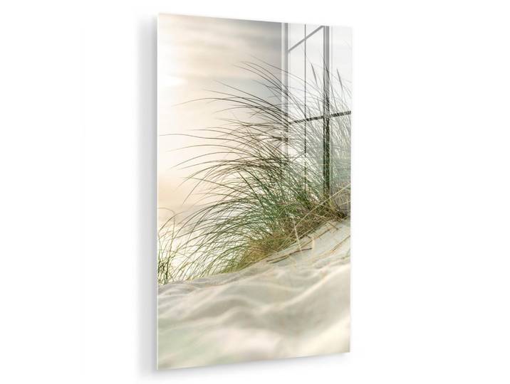 MuchoWow Acrylglasbild Dünen mit Strandhafer in der Sonne des Nationalparks Schleswig-Holsteinisches Wattenmeer 80x120 cm, Creme, Glas, Rechteckig, 80x120 cm, Bilder & Rahmen, Bilder, Acrylglasbilder