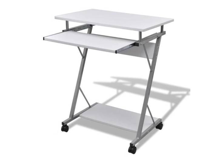 Bureau - VIDAXL - Compact - Blanc - 60x40 cm - Section clavier coulissante