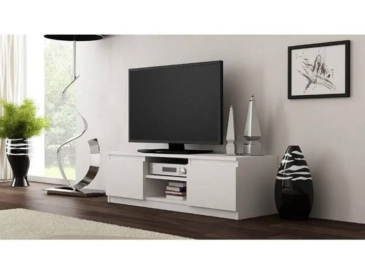 Support mural Topeshop RTV120 BIEL pour télévision\, conçu pour les centres de divertissement et équipé de 2 étagères
