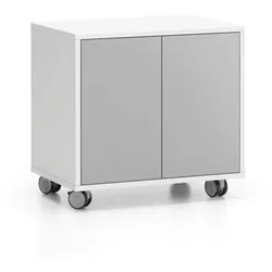 Rollschrank auf Rollen mit Türen LAYERS, kurz, 600 x 400 x 575, weiß / m