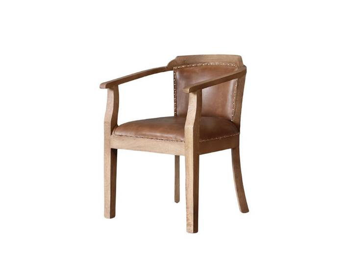 baario Polsterstuhl Esszimmerstuhl HARRISON Vintage, Leder Massivholz mit Armlehne Design