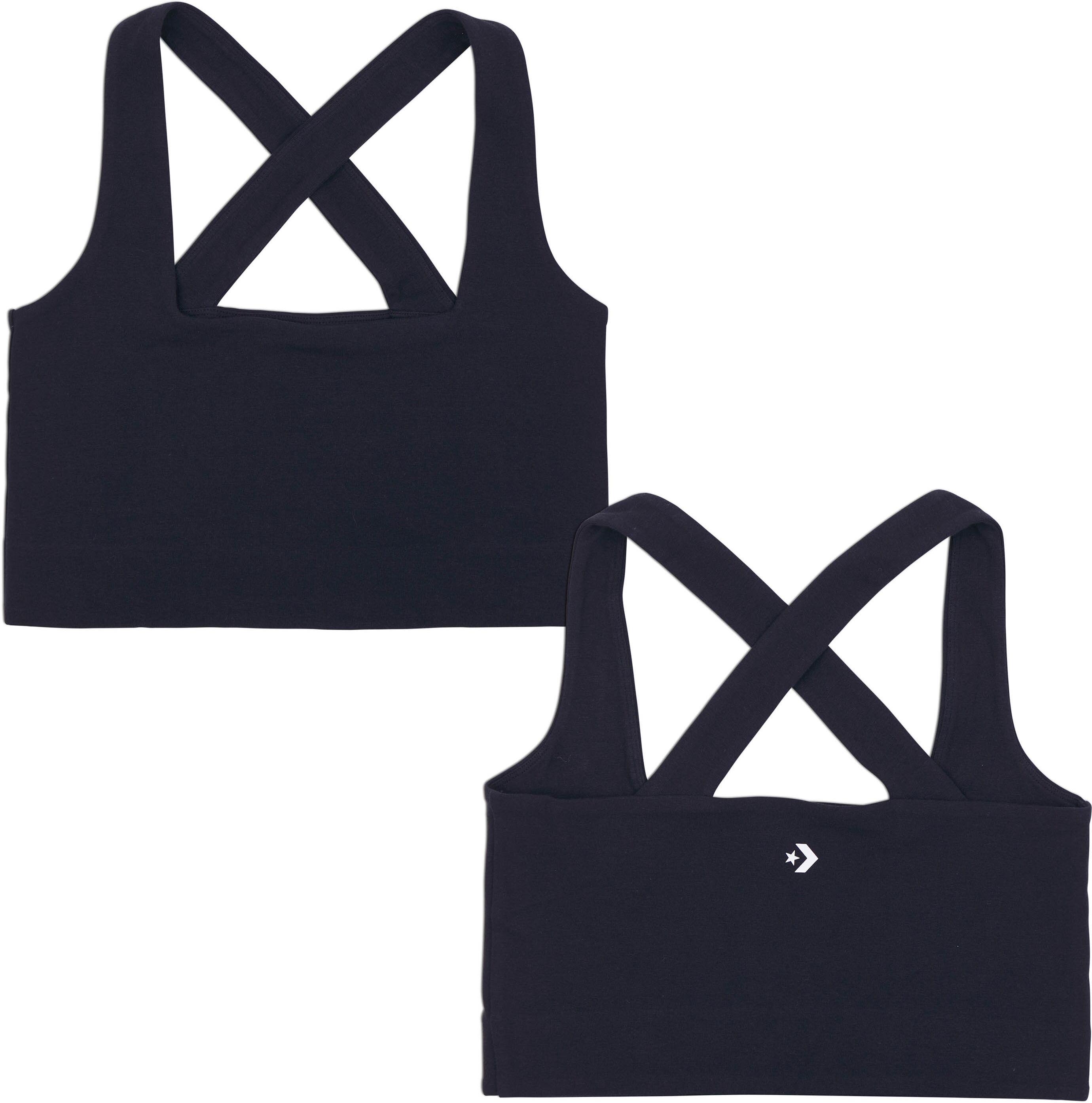 Bügelloser BH CONVERSE "FULL COVERAGE BRA TOP", Damen, Gr. M (38), N-Gr, schwarz, Single Jersey, Obermaterial: 87% Baumwolle, 13% Elasthan, unifarben, BHs Bügelloser BH, mit Logodruck, aus Single Jersey schwarz M (38), N-Gr