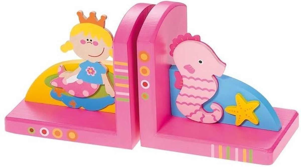 Simply for Kids Zeemeermin Boekensteun - Roze - Hout