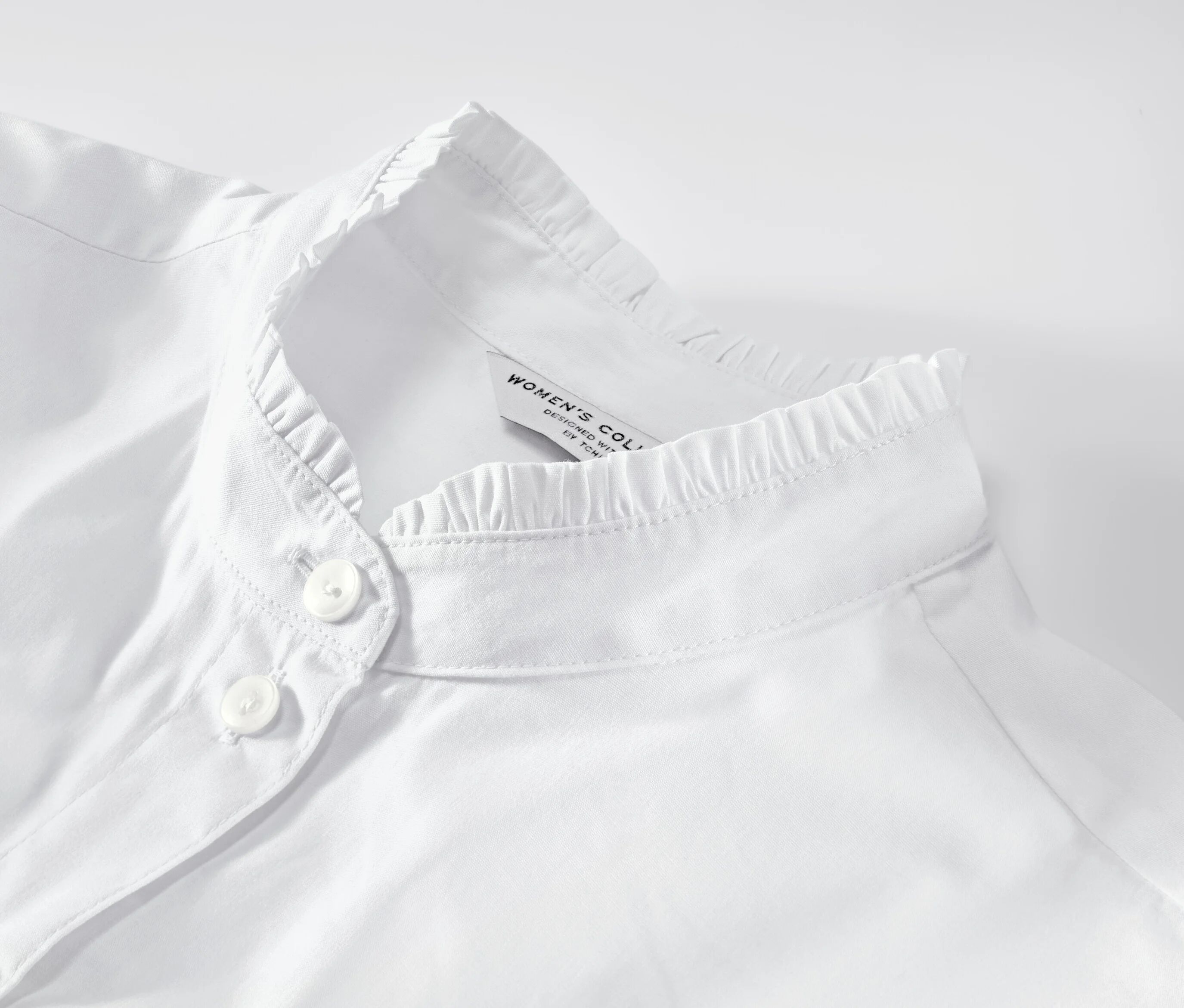 Tchibo - Bluse mit Rüschendetail - Damen - Gr. 46 - weiss