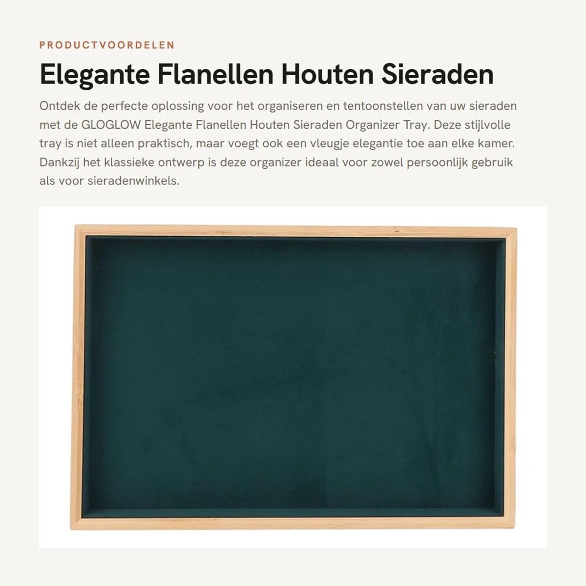 GLOGLOW Dailygoods Sieradentray Elegant - Multifunctionele Sieradenorganizer met Flanellen Bekleding
